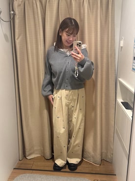 「LOWRYS FARM（ローリーズファーム）のベルトツキクロッグ  636375（サンダル、ブラック系）」を使った、のん  さん（レディース・154cm）の春コーディネート