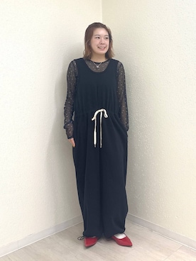 「LOWRYS FARM（ローリーズファーム）のポインテッドＦシューズ 581137（パンプス、レッド系）」を使った、のん  さん（レディース・154cm）の春コーディネート