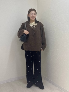 「アイテム（モカシン/デッキシューズ）」を使った、のん  さん（レディース・154cm）の冬コーディネート