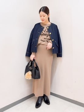 「アイテム（チャーム）」を使った、ikuta＊さん（レディース・155cm）の秋コーディネート
