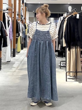 「アイテム（マタニティウェア/グッズ、ブルー系）」を使った、ピーコ✌︎さん（レディース・150cm）の夏コーディネート