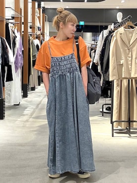 「アイテム（マタニティウェア/グッズ、ブルー系）」を使った、ピーコ✌︎さん（レディース・150cm）の夏コーディネート
