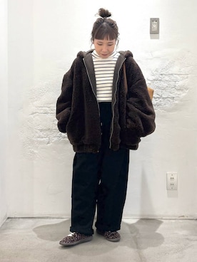 「アイテム（スウェットパンツ）」を使った、piiiiikopiiiiikoさん（レディース・150cm・40代）の冬コーディネート