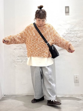 「アイテム（スウェットパンツ）」を使った、piiiiikopiiiiikoさん（レディース・150cm・40代）の秋コーディネート