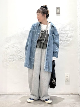 「アイテム（スウェットパンツ）」を使った、piiiiikopiiiiikoさん（レディース・150cm・40代）の秋コーディネート