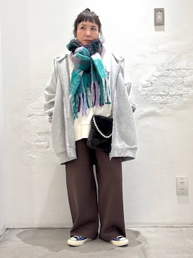 「アイテム（パーカー）」を使った、piiiiikopiiiiikoさん（レディース・150cm・40代）の冬コーディネート