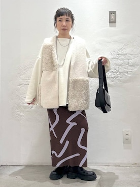 「アイテム（ベスト）」を使った、piiiiikopiiiiikoさん（レディース・150cm）の冬コーディネート