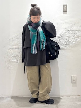 「アイテム（ストール/ショール）」を使った、piiiiikopiiiiikoさん（レディース・150cm）の冬コーディネート