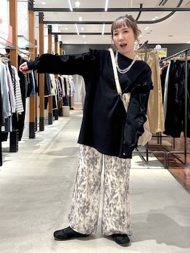 「アイテム（マタニティウェア/グッズ、ブラック系）」を使った、ピーコ✌︎さん（レディース・150cm）の春コーディネート