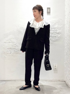 「アイテム（ノーカラージャケット）」を使った、piiiiikopiiiiikoさん（レディース・150cm・40代）の冬コーディネート