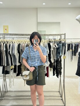 「S’AIMEのアイテム（Shoulderbag、グリーン系）」を使った、cook_ieさん（レディース・160cm）の春コーディネート