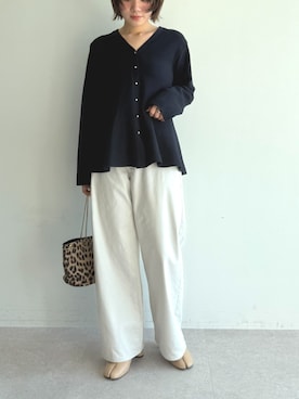 「CROSS FUNCTION（クロスファンクション）のアイテム」を使った、ECスタッフさん（レディース・154cm）の秋コーディネート