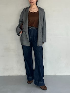 「CROSS FUNCTION（クロスファンクション）のアイテム（ジャケット/アウター）」を使った、ECスタッフさん（レディース・167cm）の秋コーディネート