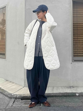 「CROSS FUNCTION（クロスファンクション）のアイテム（その他アウター）」を使った、ECスタッフさん（レディース・167cm）の秋コーディネート