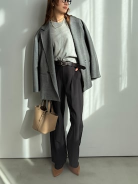 「CROSS FUNCTION（クロスファンクション）のアイテム（ジャケット/アウター）」を使った、ECスタッフさん（レディース・167cm）の冬コーディネート