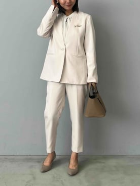 「アイテム（スーツセット）」を使った、ECスタッフさん（レディース・165cm）の冬コーディネート