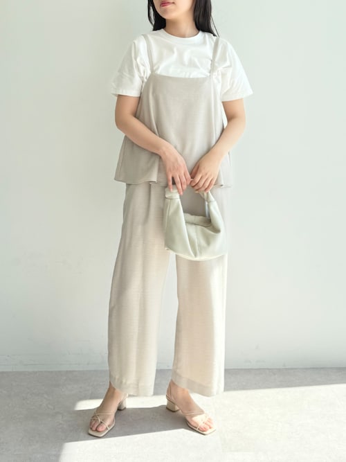 ボザムリラクシーオールインワン セール】《シワになりにくい》サマナチュラ リネンライクキャミ