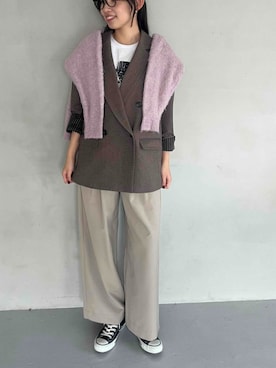 「CROSS FUNCTION（クロスファンクション）のアイテム（ジャケット/アウター）」を使った、ECスタッフさん（レディース・169cm）の秋コーディネート