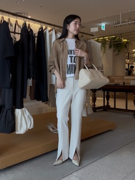 「スリットパンツ」｜gotoさん（レディース・159cm）の夏コーディネート