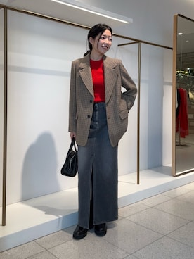 「アイテム（デニムスカート）」を使った、gotoさん（レディース・159cm）の秋コーディネート