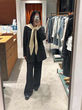 「アイテム（バンダナ/スカーフ）」を使った、gotoさん（レディース・159cm）の秋コーディネート