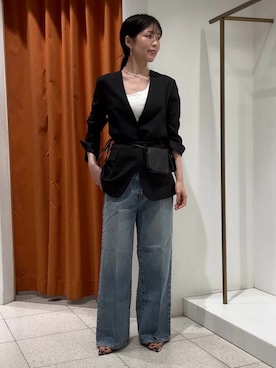 「アイテム（ノーカラージャケット）」を使った、gotoさん（レディース・159cm）の春コーディネート