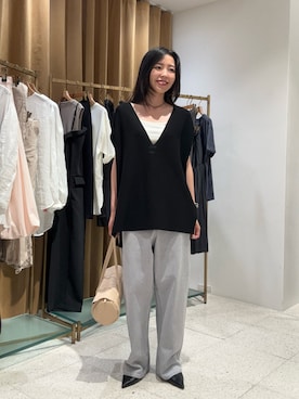 「ノースリーブニット」｜gotoさん（レディース・159cm）の夏コーディネート