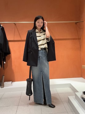 「アイテム（ポロシャツ、ベージュ系）」を使った、gotoさん（レディース・159cm）の秋コーディネート