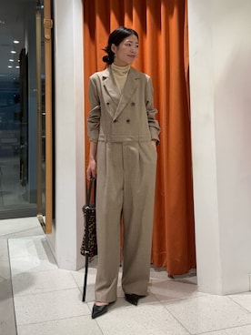 「アイテム（つなぎ/オールインワン）」を使った、gotoさん（レディース・159cm）の秋コーディネート