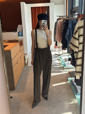 「アイテム（ポンチョ）」を使った、gotoさん（レディース・159cm）の秋コーディネート