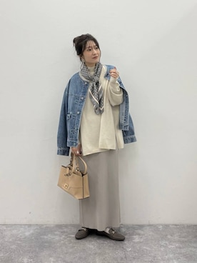 「GLOBAL WORK（グローバルワーク）のアイテム（バンダナ/スカーフ）」を使った、cossyさん（レディース・155cm）の冬コーディネート