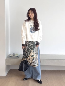 「GLOBAL WORK（グローバルワーク）のアイテム（スウェット）」を使った、cossyさん（レディース・155cm）の冬コーディネート