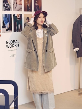 「GLOBAL WORK（グローバルワーク）のアイテム」を使った、cossyさん（レディース・155cm）の夏コーディネート