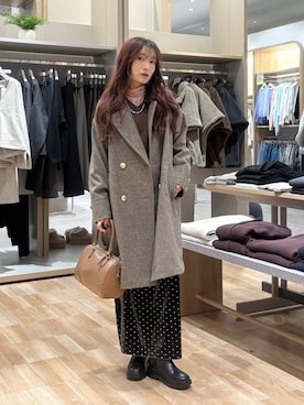 「アイテム（チェスターコート）」を使った、cossyさん（レディース・155cm・30代）の秋コーディネート