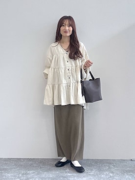 「アイテム（バレエシューズ）」を使った、cossyさん（レディース・155cm・30代）の夏コーディネート
