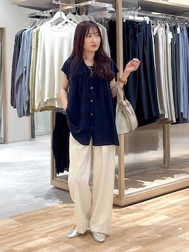 「低身長」｜「アイテム（パンプス）」を使った、cossyさん（レディース・155cm）の夏コーディネート
