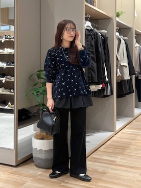 「PAGEBOY（ページボーイ）の【ステンレス素材】ロングボールチェーンネックレス（ネックレス）」を使った、cossyさん（レディース・155cm）の秋コーディネート