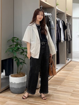 「アイテム（ジャケット/アウター）」を使った、cossyさん（レディース・155cm・30代）の夏コーディネート