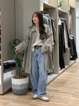 「アイテム（ステンカラーコート）」を使った、cossyさん（レディース・155cm・30代）の春コーディネート