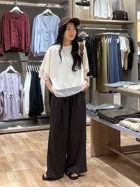 「UNIVERSAL OVERALL（ユニバーサルオーバーオール）のアイテム」を使った、cossyさん（レディース・155cm）の夏コーディネート
