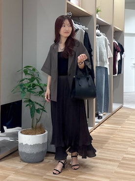「GLOBAL WORK（グローバルワーク）のアイテム（テーラードジャケット）」を使った、cossyさん（レディース・155cm）の夏コーディネート