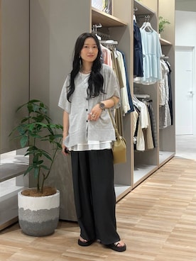 「GLOBAL WORK（グローバルワーク）のアイテム（パンツ）」を使った、cossyさん（レディース・155cm）の夏コーディネート