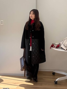 「アイテム（ステンカラーコート）」を使った、cossyさん（レディース・155cm・30代）の冬コーディネート