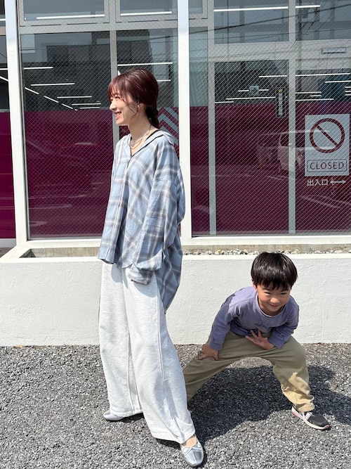 セール】ラメチェックシャツ長袖/283797（シャツ/ブラウス