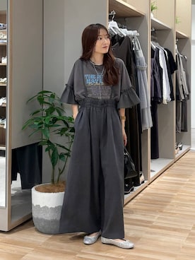 「アイテム（バレエシューズ）」を使った、cossyさん（レディース・155cm）の夏コーディネート