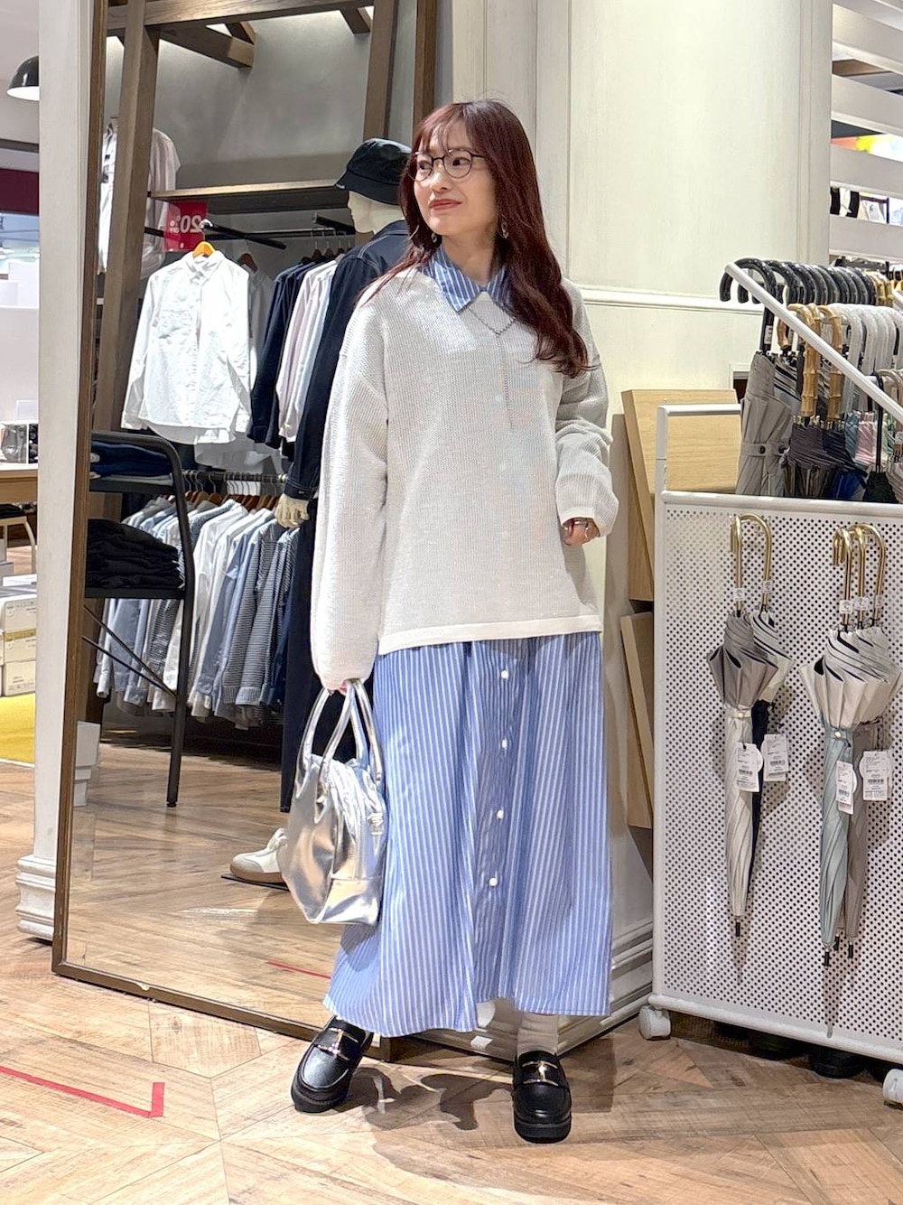 イージーケアシャツワンピース/283768を使った人気ファッション