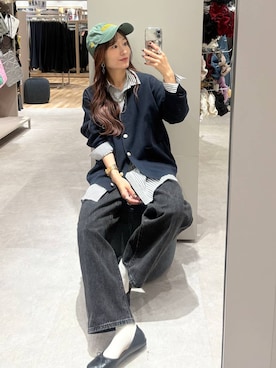 「GLOBAL WORK（グローバルワーク）のGOODデニムバギーパンツ/498388（デニムパンツ）」を使った、cossyさん（レディース・155cm・30代）の秋コーディネート