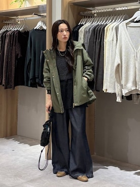 「GLOBAL WORK（グローバルワーク）のアイテム（マウンテンパーカー）」を使った、cossyさん（レディース・155cm）の秋コーディネート