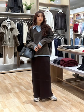 「ハグミーニット_GLOBALWORK」｜cossyさん（レディース・155cm）の秋コーディネート