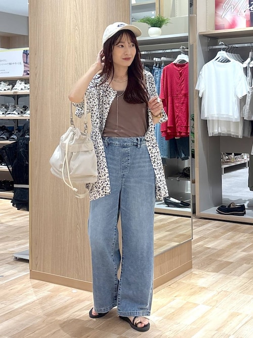 GLOBAL WORK 冷感デニムイージーパンツ【完売品】新品タグ付 GLOBAL WORK ジーンズ デニム デニムパンツ 冷感デニムイージー